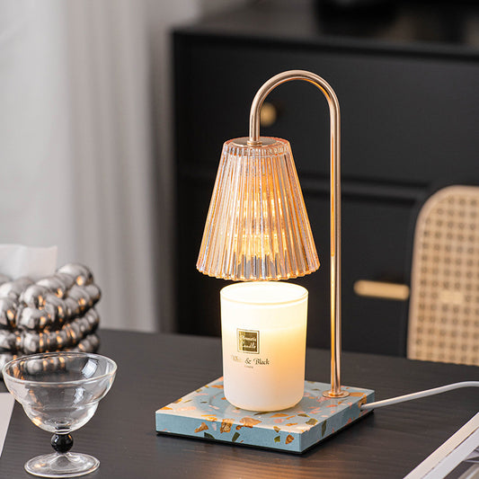 茶色玻璃碎花綠雲石擴香燈